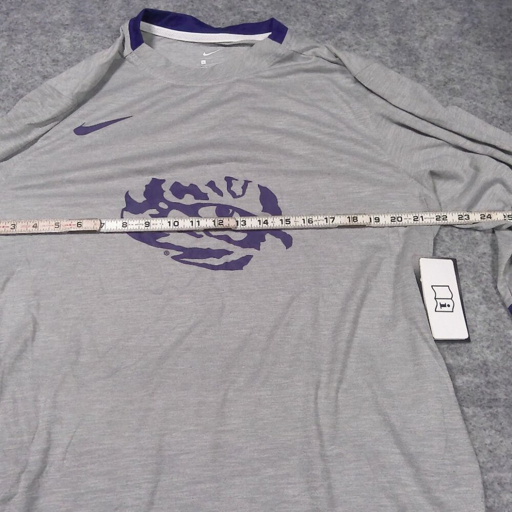 Nike LSU Tigers Long Sleeve Shirt Mens Large Tiger Eye logo Gray Purple NCAA NWT - Picture 7 of 9